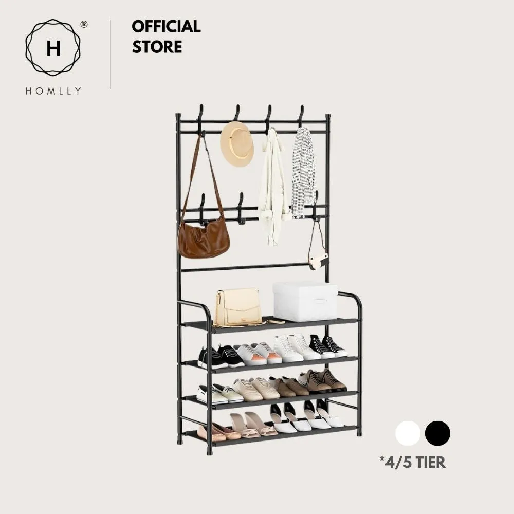 Homlly Entryway Coat Rack with Shoes Organizer Rack