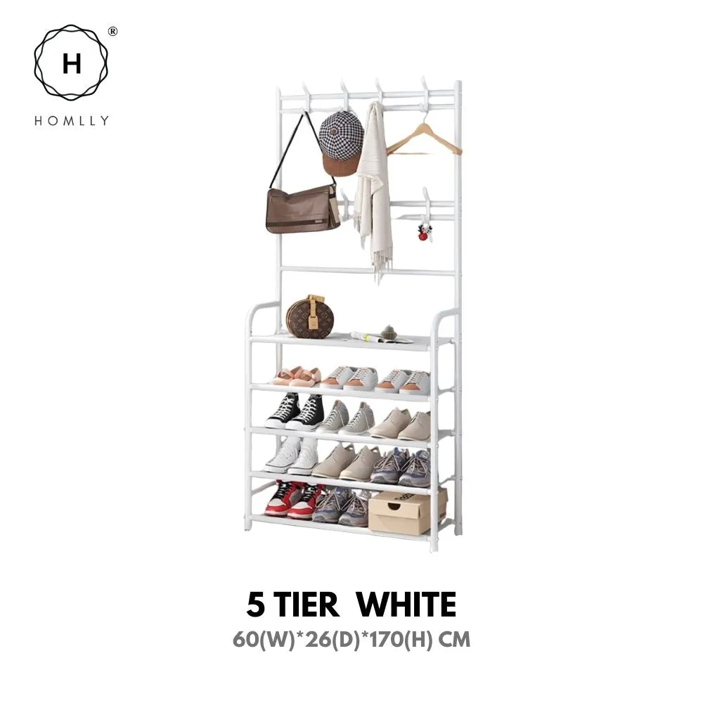 Homlly Entryway Coat Rack with Shoes Organizer Rack
