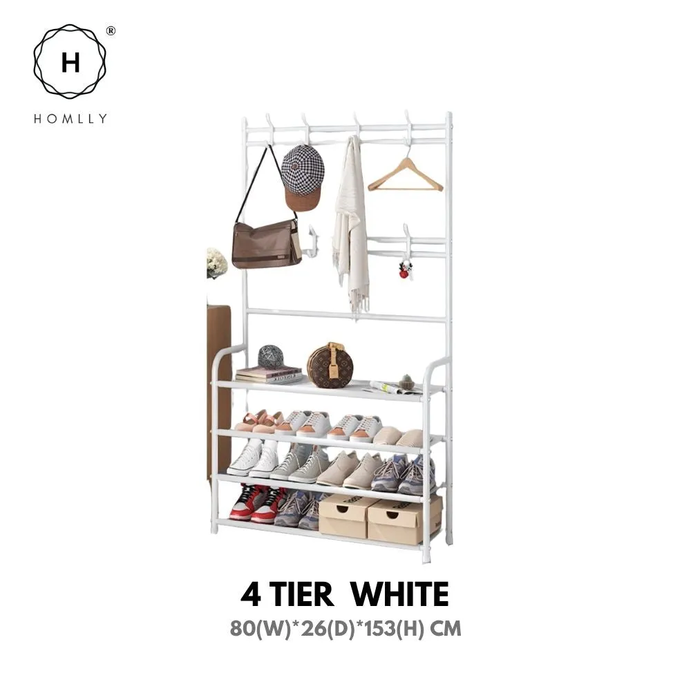Homlly Entryway Coat Rack with Shoes Organizer Rack