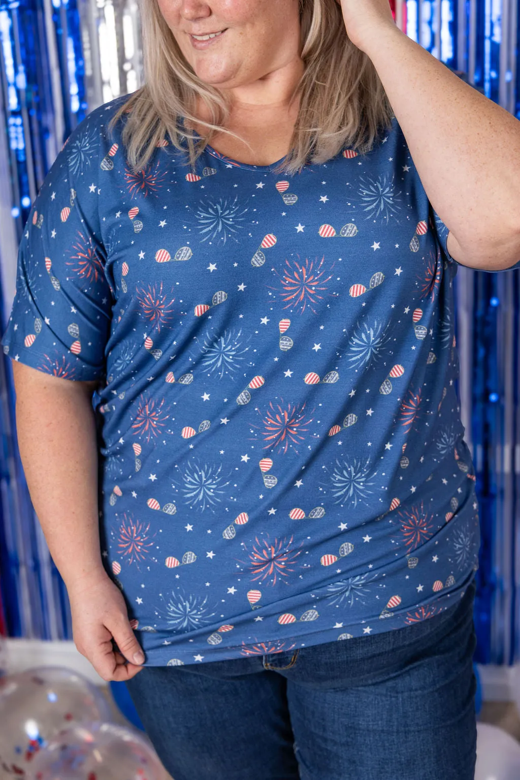 IN PRODUCTION Chloe Cozy Tee - Aviators and Fireworks