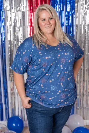 IN PRODUCTION Chloe Cozy Tee - Aviators and Fireworks