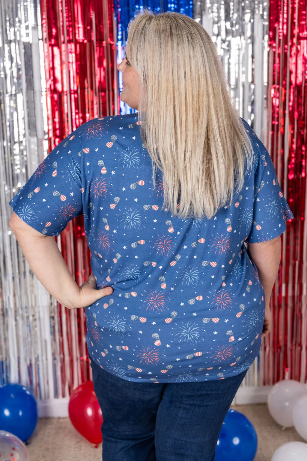 IN PRODUCTION Chloe Cozy Tee - Aviators and Fireworks