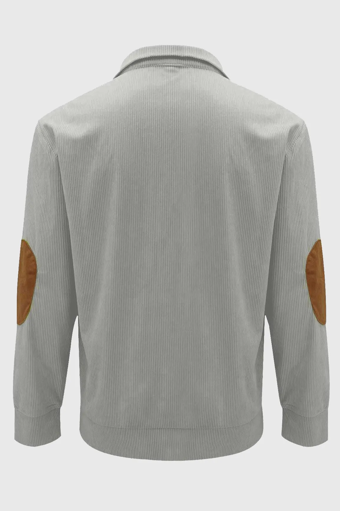 Jax Corduroy Stand Collar Sweatshirt - Gray