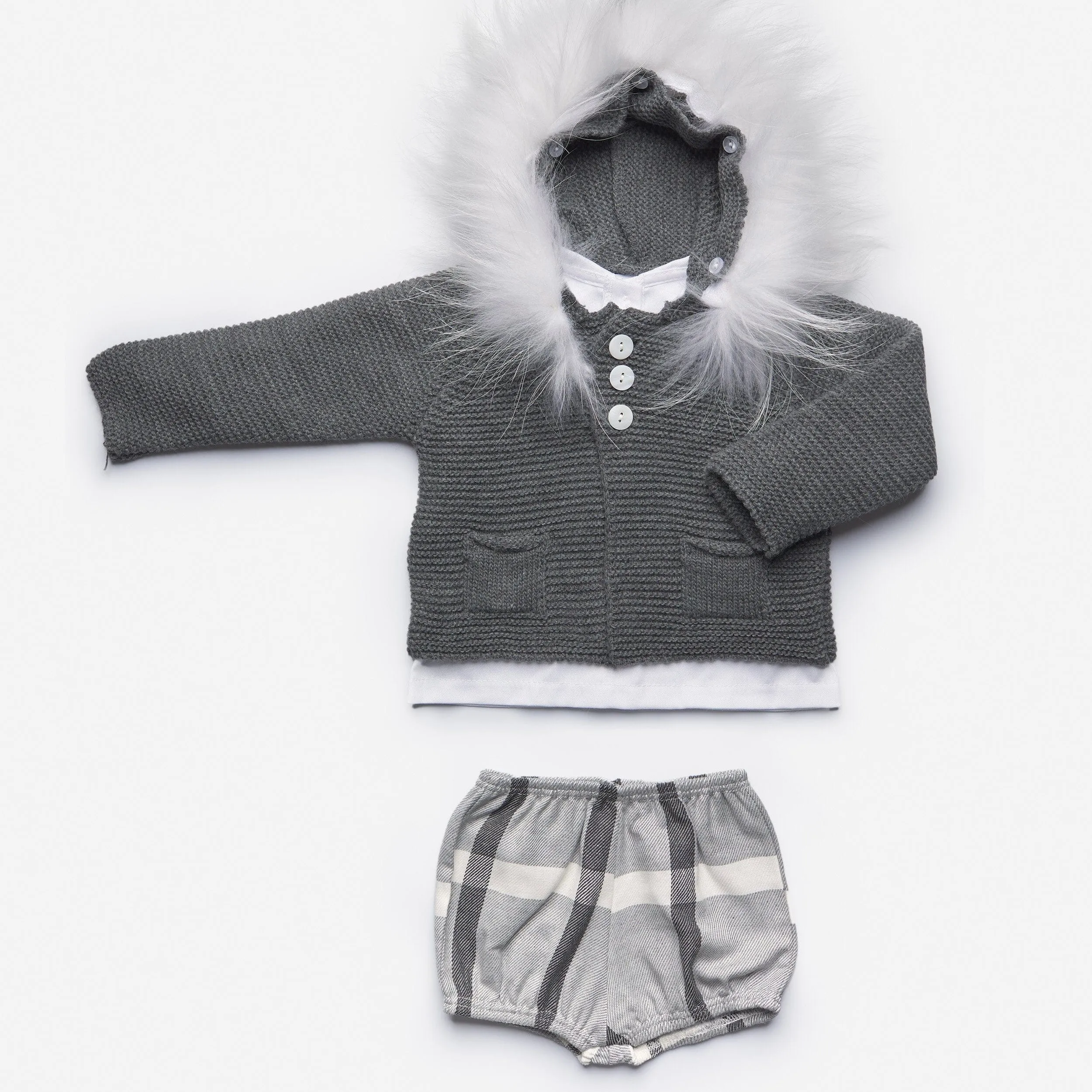 Juliana - Three Piece hooded Set - Grey