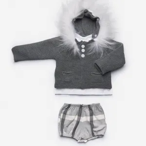 Juliana - Three Piece hooded Set - Grey