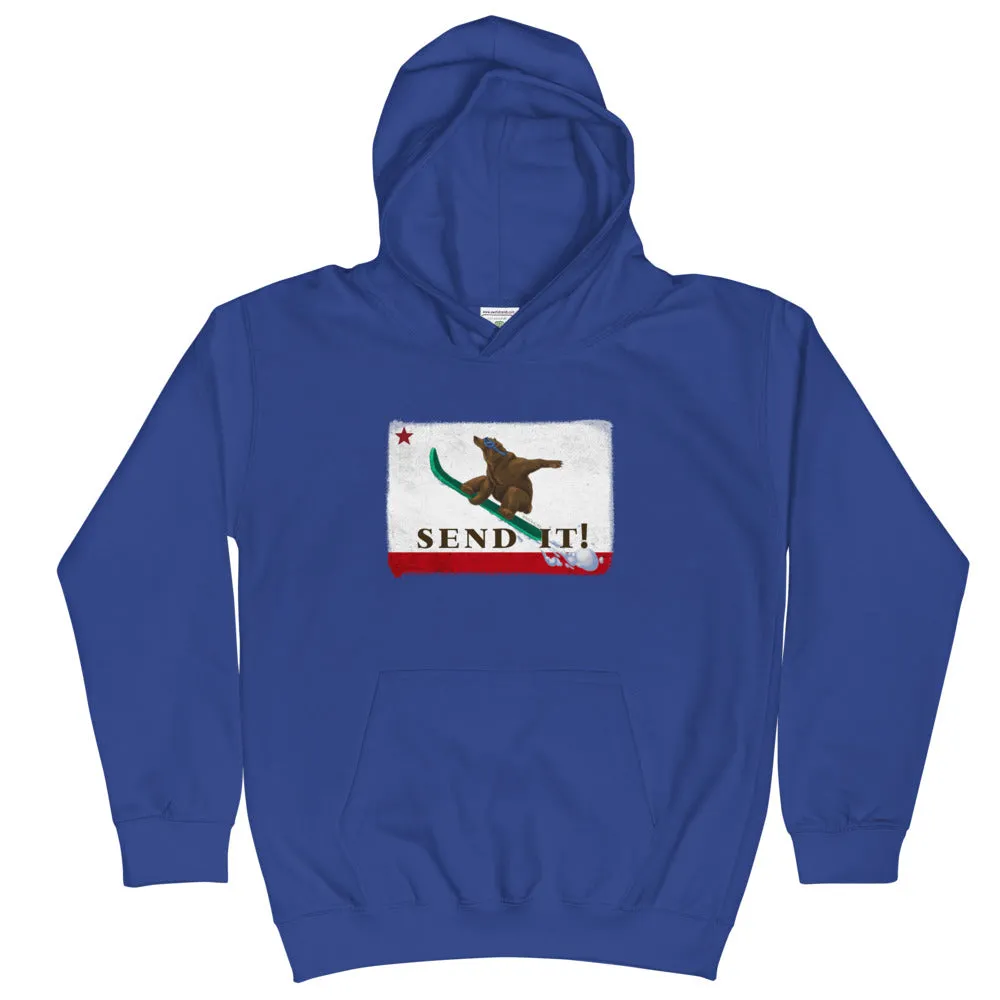 Kids Size Send It CA Grizzly Hoodie