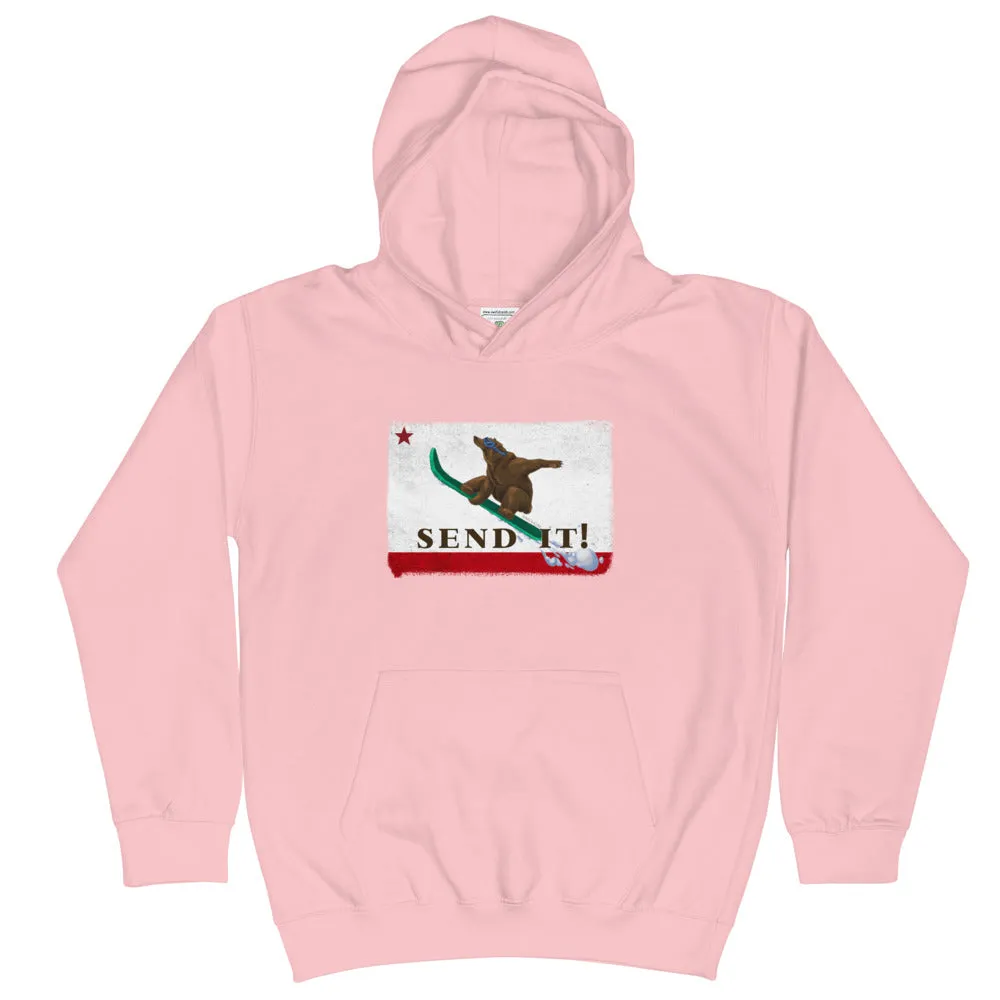 Kids Size Send It CA Grizzly Hoodie
