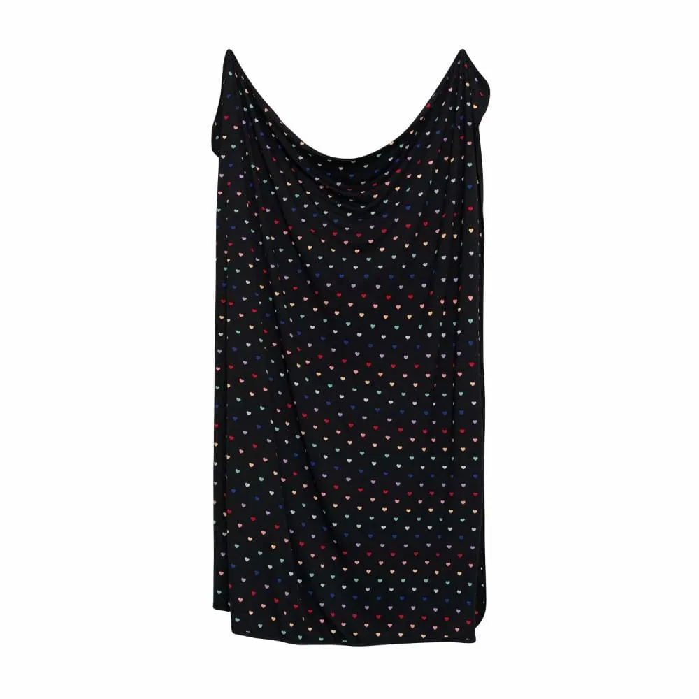 Kyte Baby Swaddle Blanket - Midnight Rainbow Heart