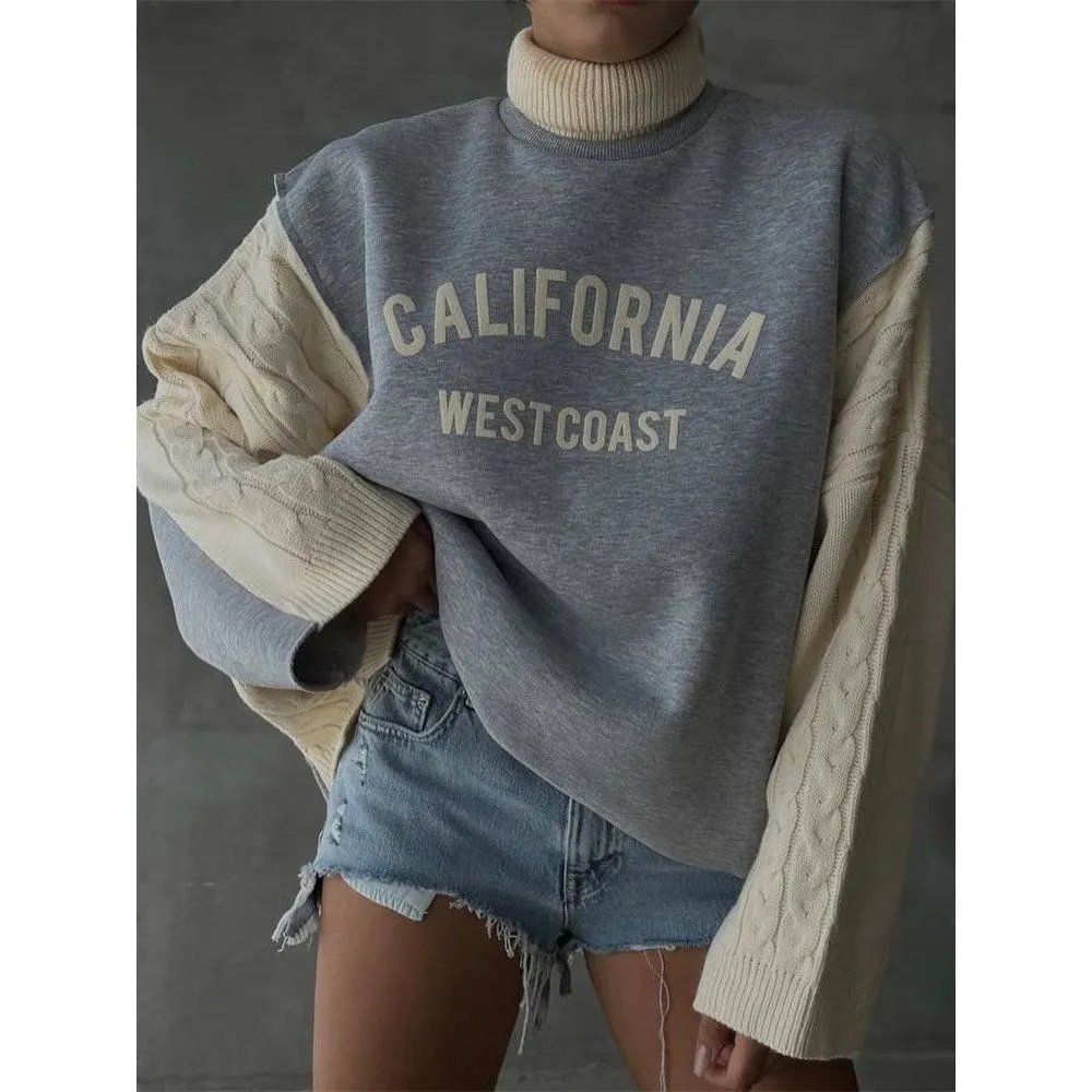 Letter print lazy style sweatshirt