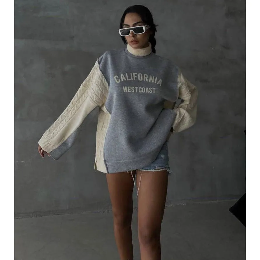 Letter print lazy style sweatshirt
