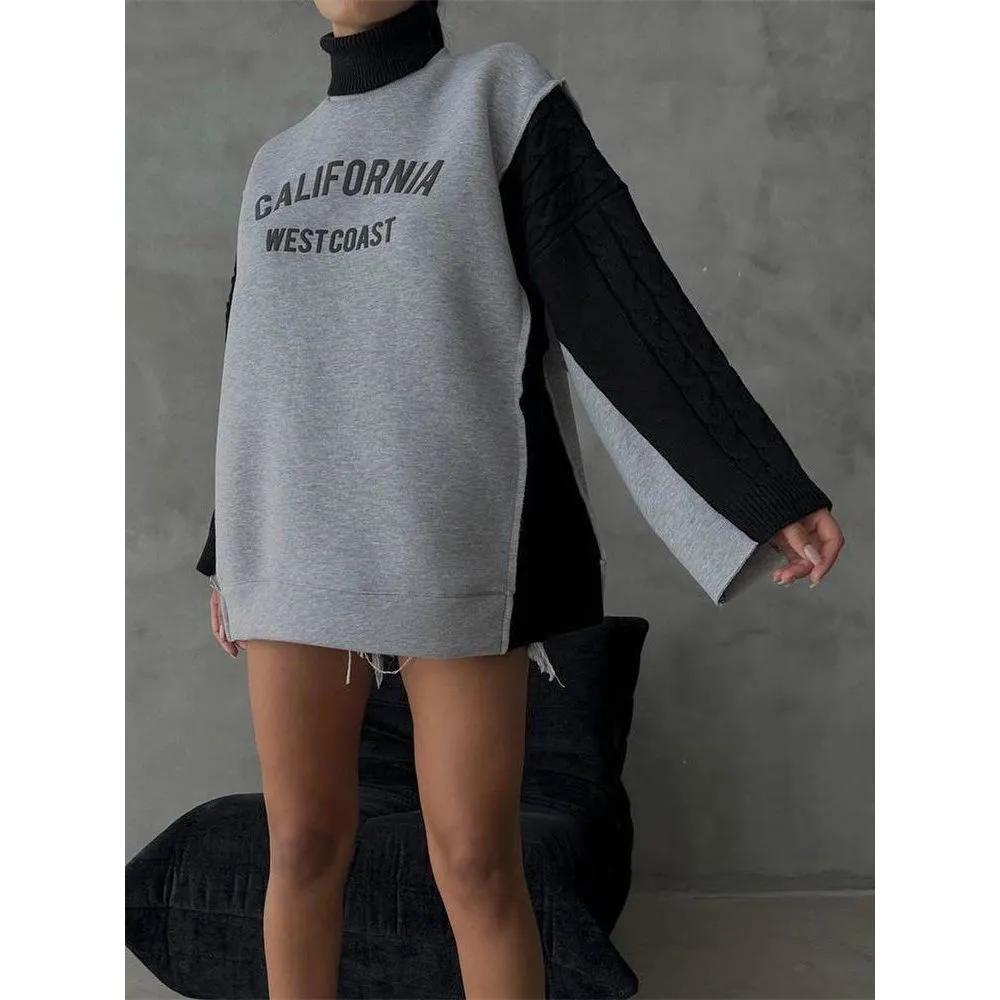 Letter print lazy style sweatshirt