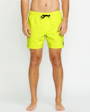 Lido Solid Trunk 16" Boardshort - TENNIS BALL