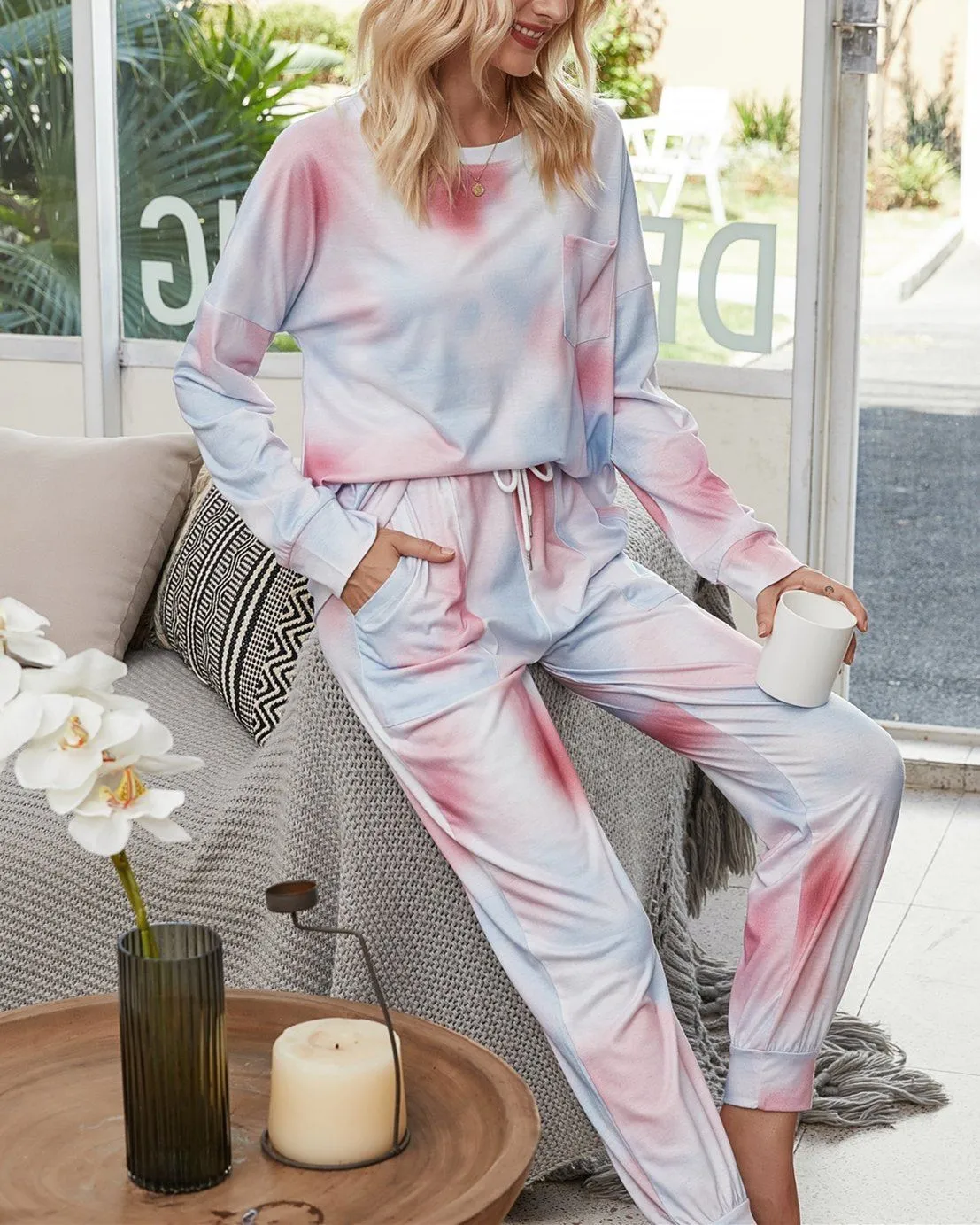 Light and Bright Cozy Pajama Suit - Pink Mark