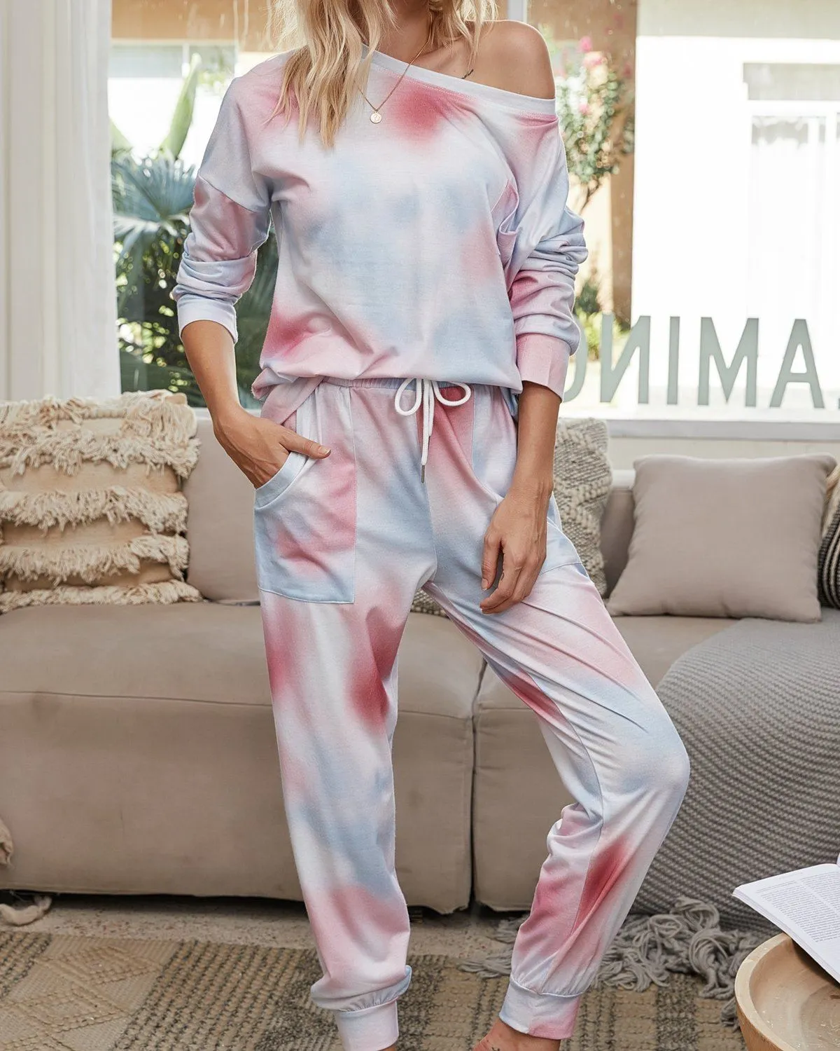 Light and Bright Cozy Pajama Suit - Pink Mark