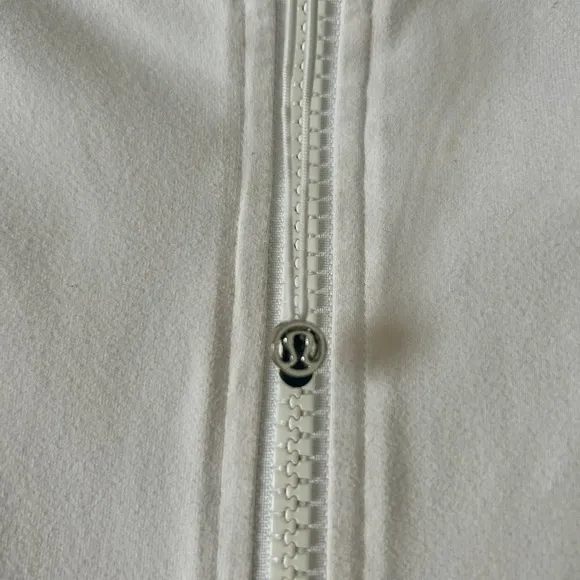 Lululemon Define Jacket - White with Black Web Print Accents - Size 6