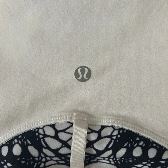 Lululemon Define Jacket - White with Black Web Print Accents - Size 6