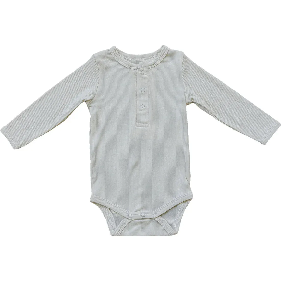 Mebie Baby Bamboo Ribbed Long Sleeve Snap Bodysuit