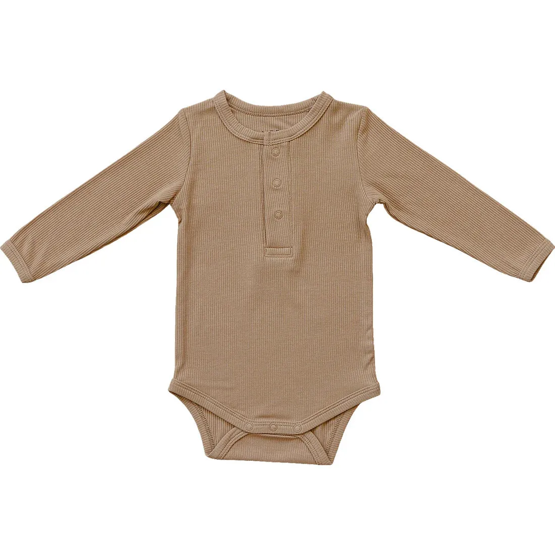 Mebie Baby Bamboo Ribbed Long Sleeve Snap Bodysuit