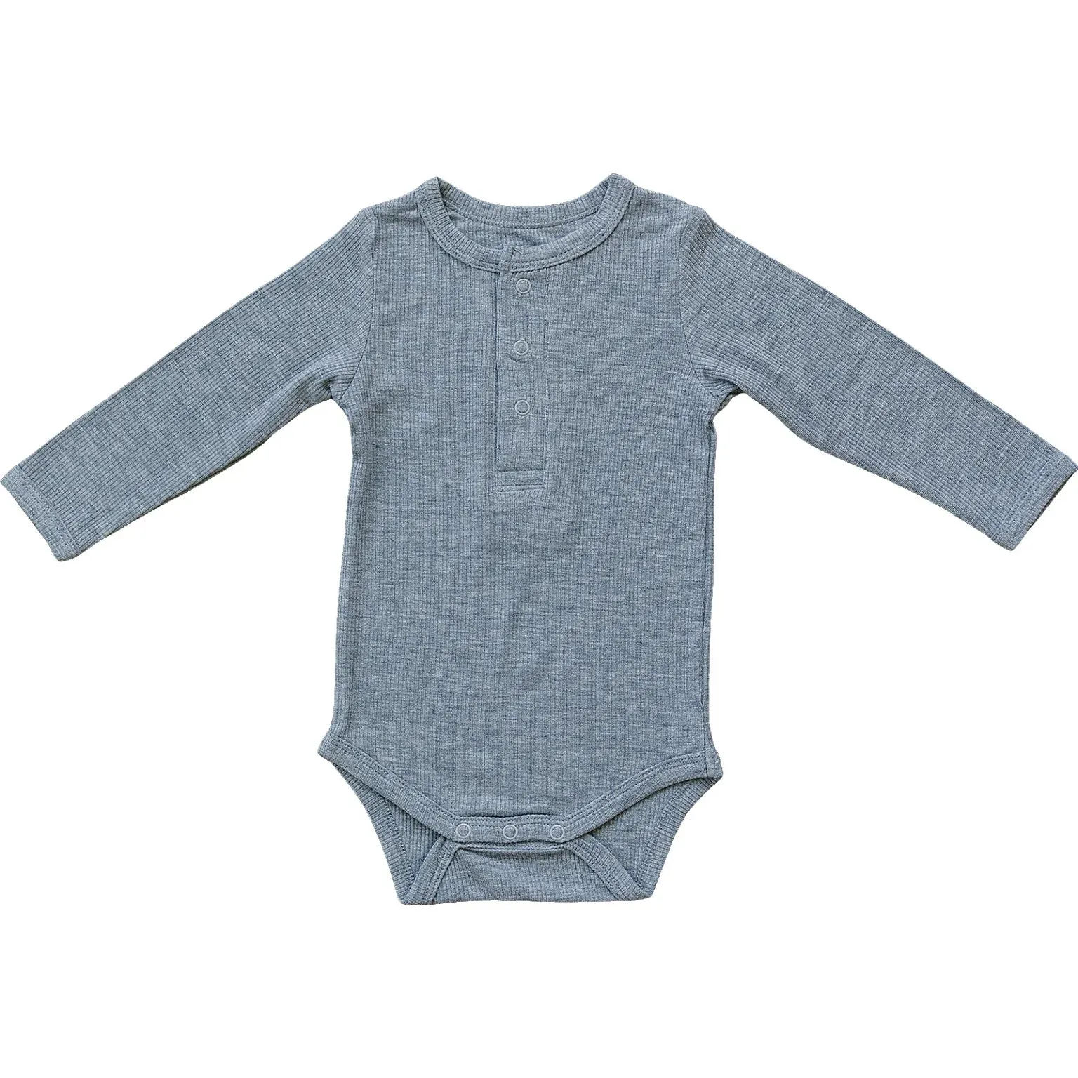 Mebie Baby Bamboo Ribbed Long Sleeve Snap Bodysuit