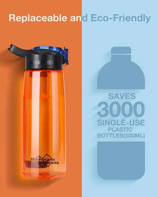 Membrane Solutions - Life Straw Water Bottle - Orange Type