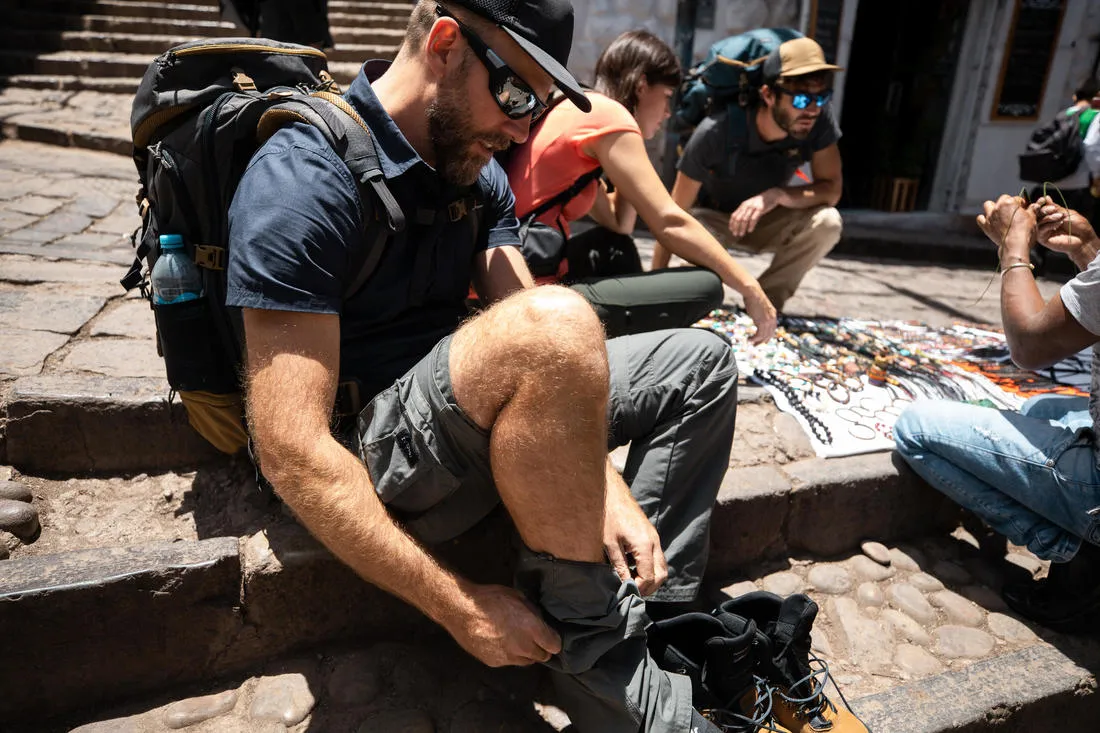 Men's Travel Trekking Zip-Off Cargo Trousers - Travel 500 Zip-Off