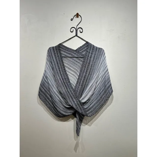 Mobius Shawl #7 Rayon Lurex White/Grey/Black/Silver Thread