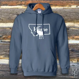 Montana Home Elk, Hoodie Sweatshirt