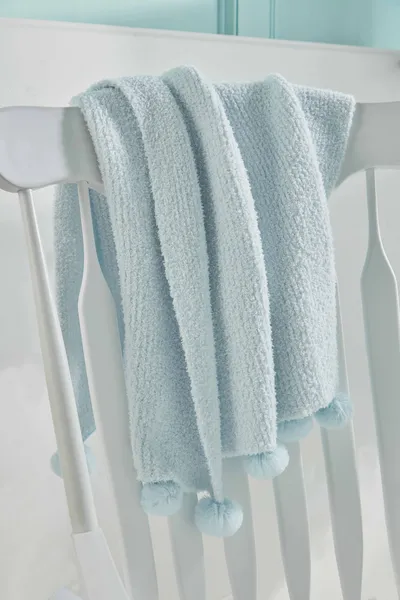 Mudpie Blue Chenille Baby Blanket