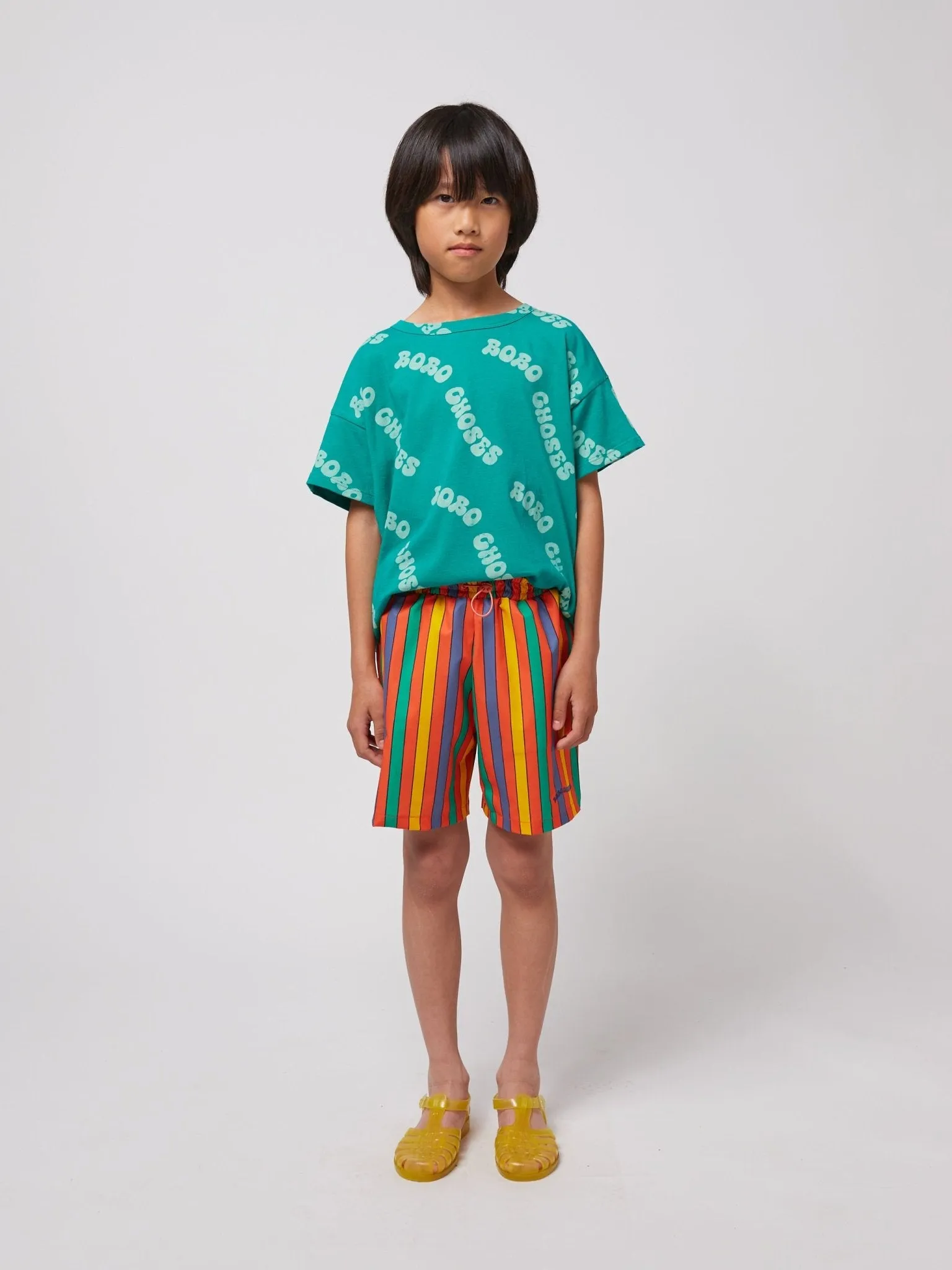 Multicolour Stripes Woven Shorts by Bobo Choses