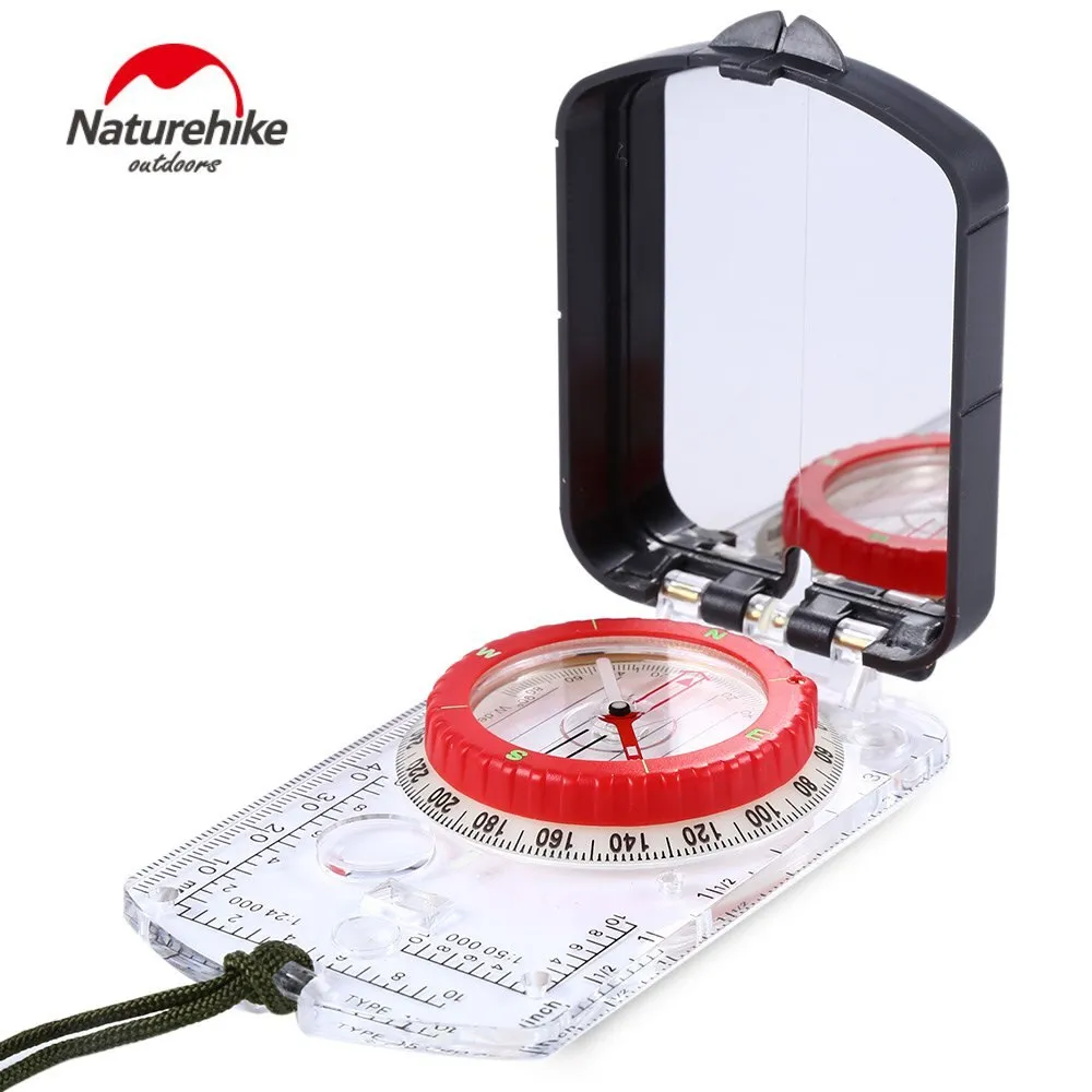 NatureHike Luminous Compass With Mirror LED Light Durable Anti-shock Stable Waterproof Hiking Climbing Multifunctional Compass