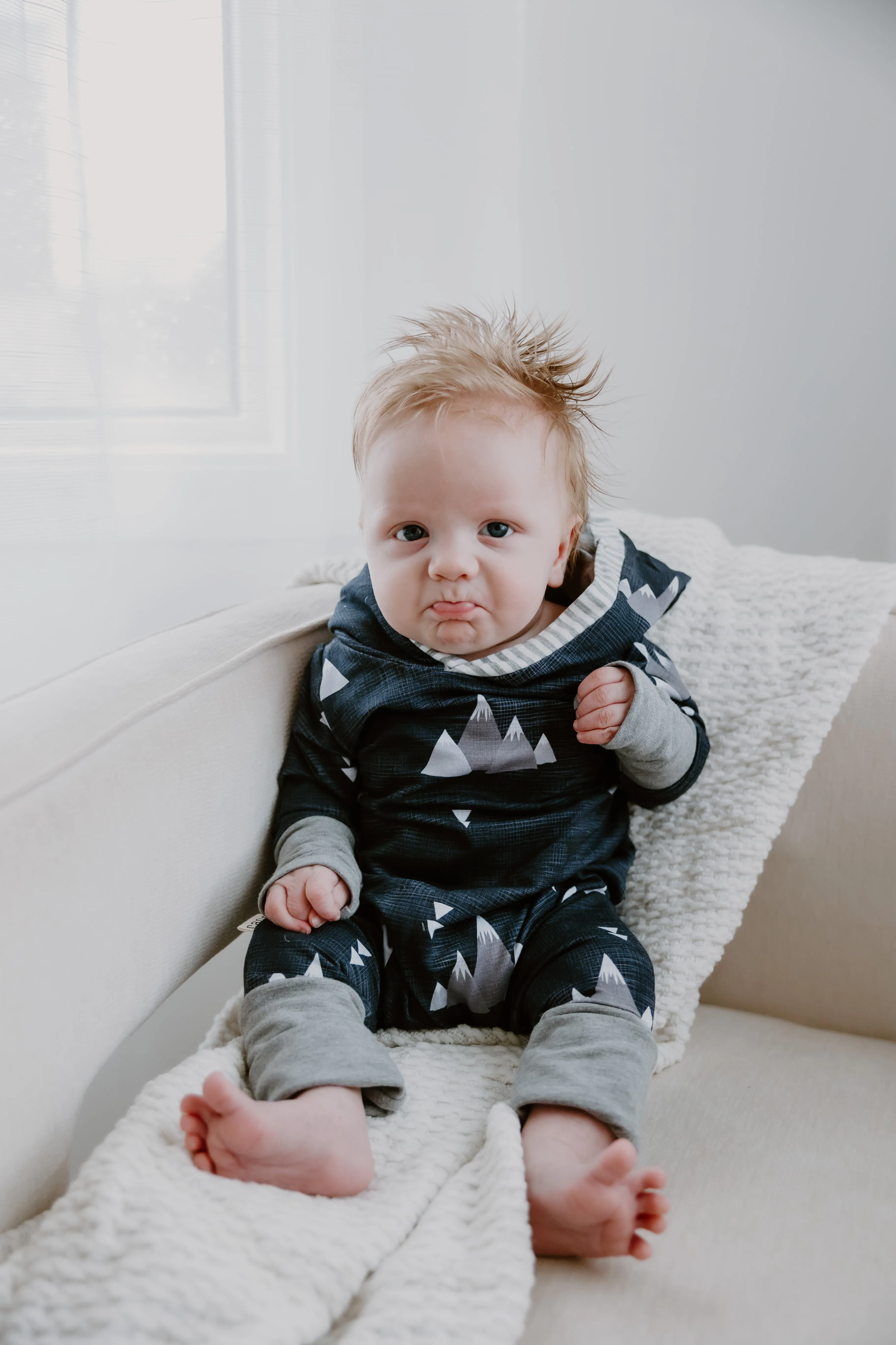 Navy Mountain Bamboo Romper