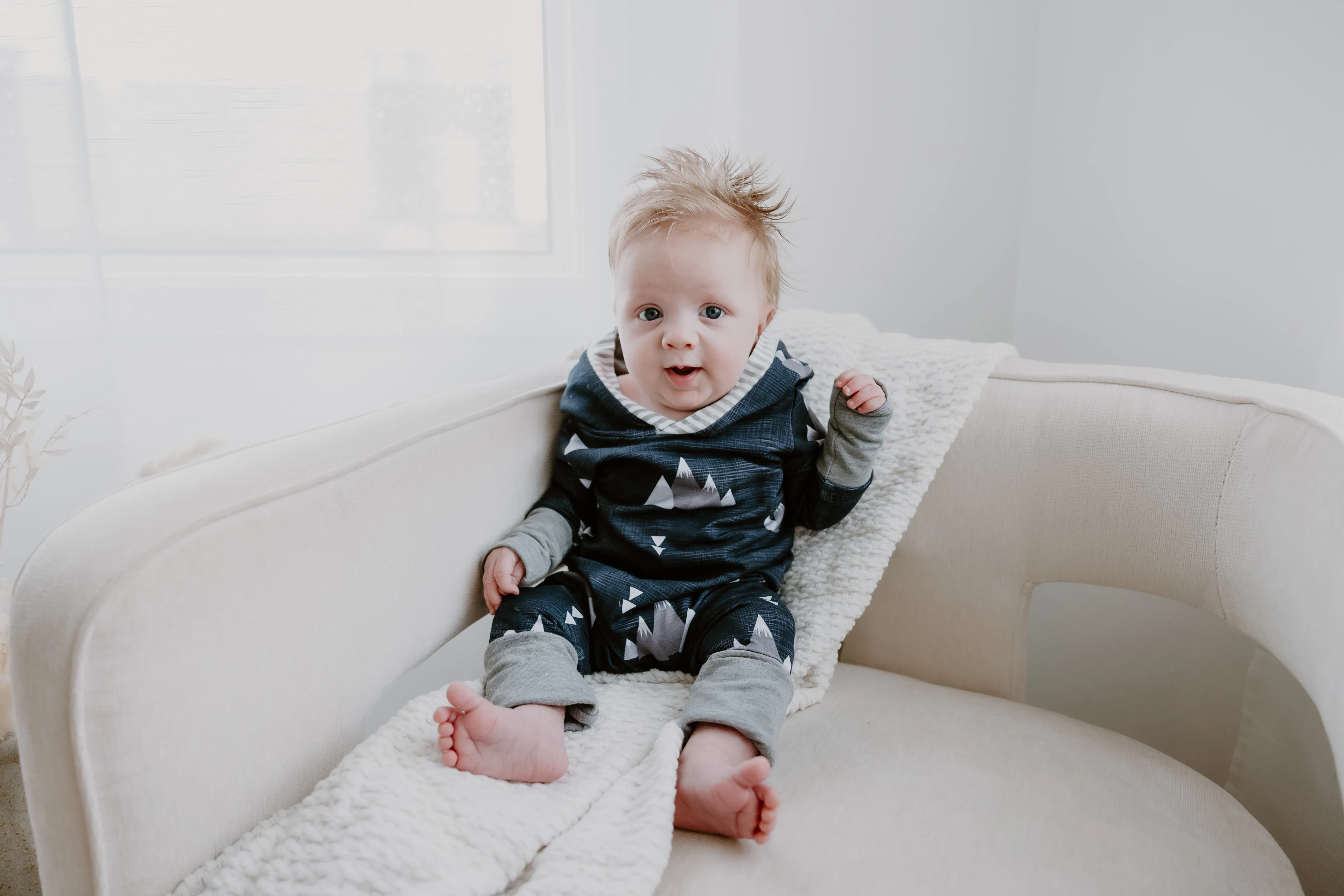 Navy Mountain Bamboo Romper