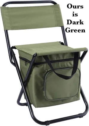 New Foldable Recreation Chair with Cooler Bag & 6 Pc Picnic Set! 250 lb Weight Capacity! Great for Camping, Fishing, Sports Events & More!