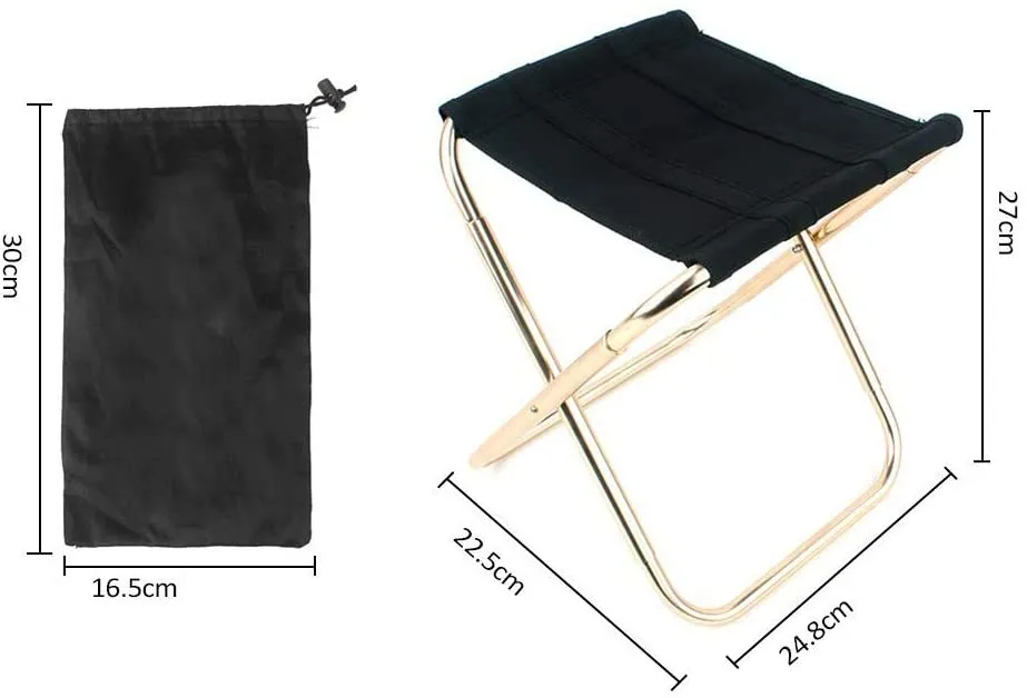 New OFKP Folding Aluminum Fishing Stool Backpacking Seat, Outdoor Foldable Camping Travel Chair for Camping, Fishing, Travel, Hiking, Beach Backpacking