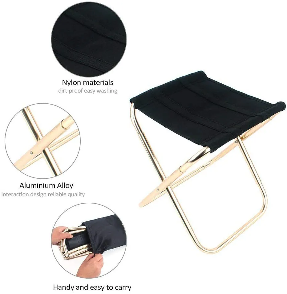 New OFKP Folding Aluminum Fishing Stool Backpacking Seat, Outdoor Foldable Camping Travel Chair for Camping, Fishing, Travel, Hiking, Beach Backpacking