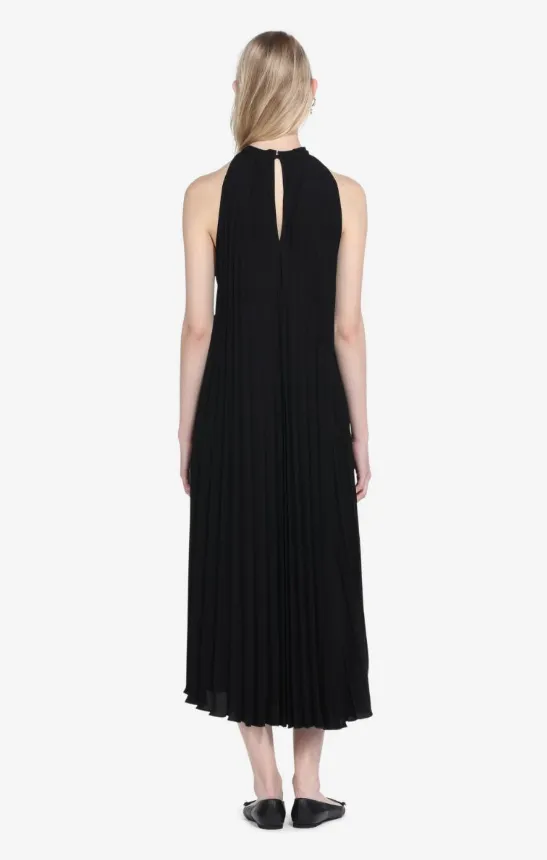 No'21 Pleated Woven Dress- Black