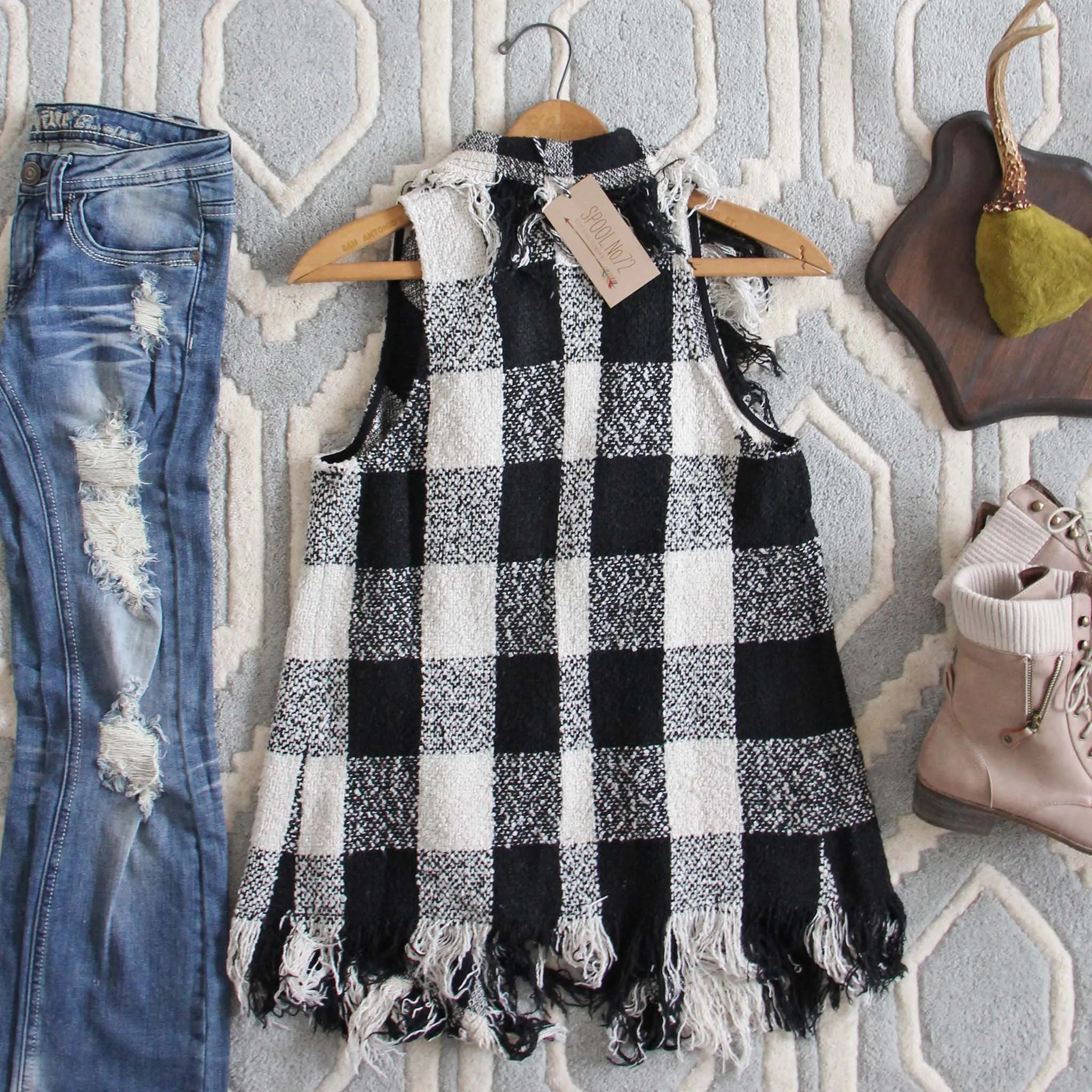 North & West Plaid Vest