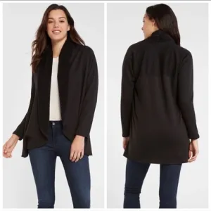 NWT DREW Size Small Black Morrison Cozy Fleece Open Front Cardigan Sweater