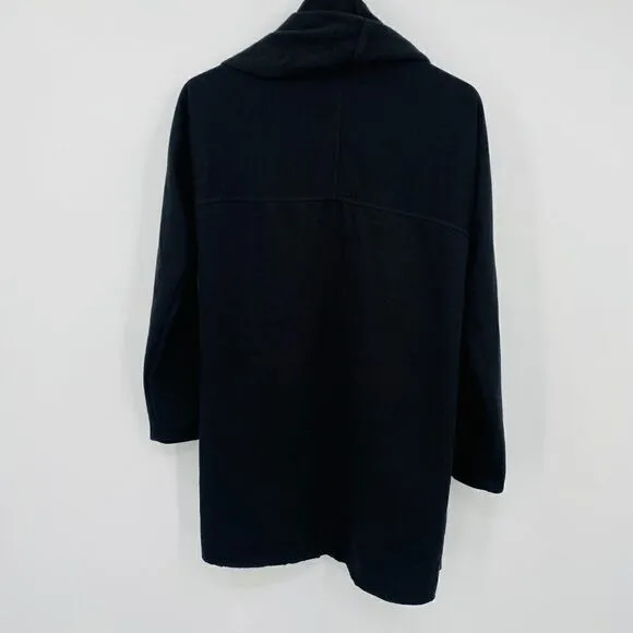 NWT DREW Size Small Black Morrison Cozy Fleece Open Front Cardigan Sweater