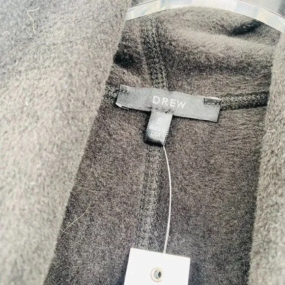 NWT DREW Size Small Black Morrison Cozy Fleece Open Front Cardigan Sweater