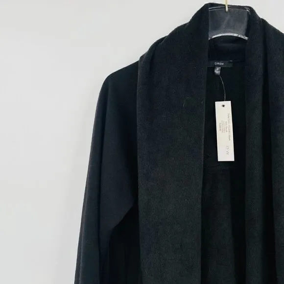 NWT DREW Size Small Black Morrison Cozy Fleece Open Front Cardigan Sweater