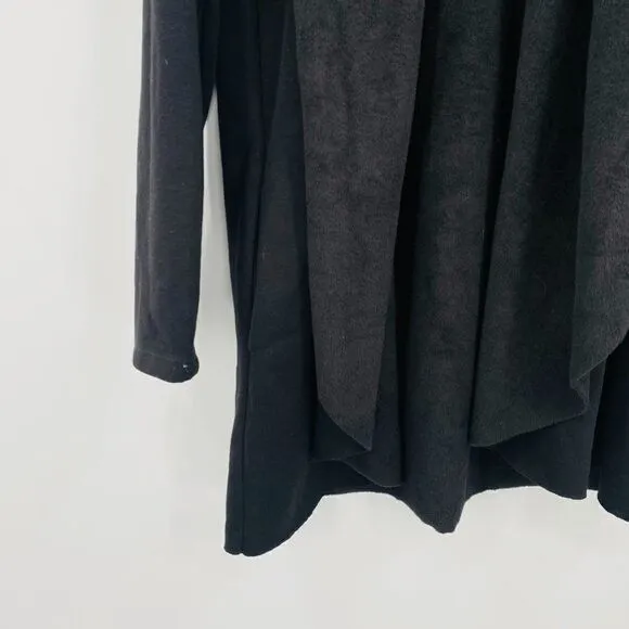 NWT DREW Size Small Black Morrison Cozy Fleece Open Front Cardigan Sweater