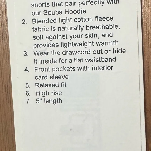 NWT Lululemon scuba short 5”