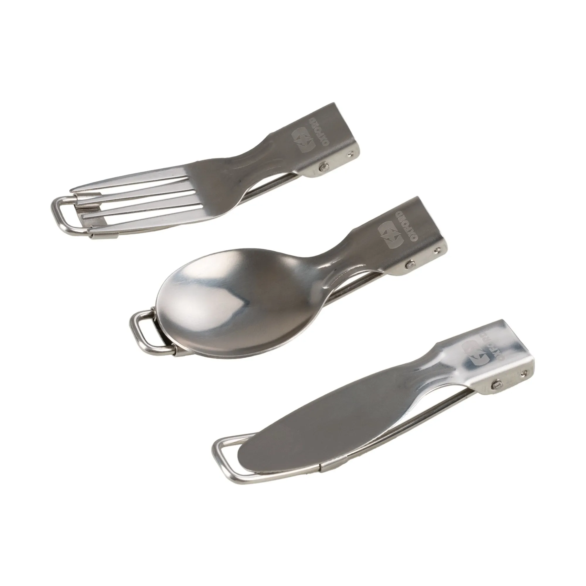 OXFORD MOTORBIKE MOTORCYCLE HIKING CAMPING STAINLESS STEEL FOLDING CUTLERY SET