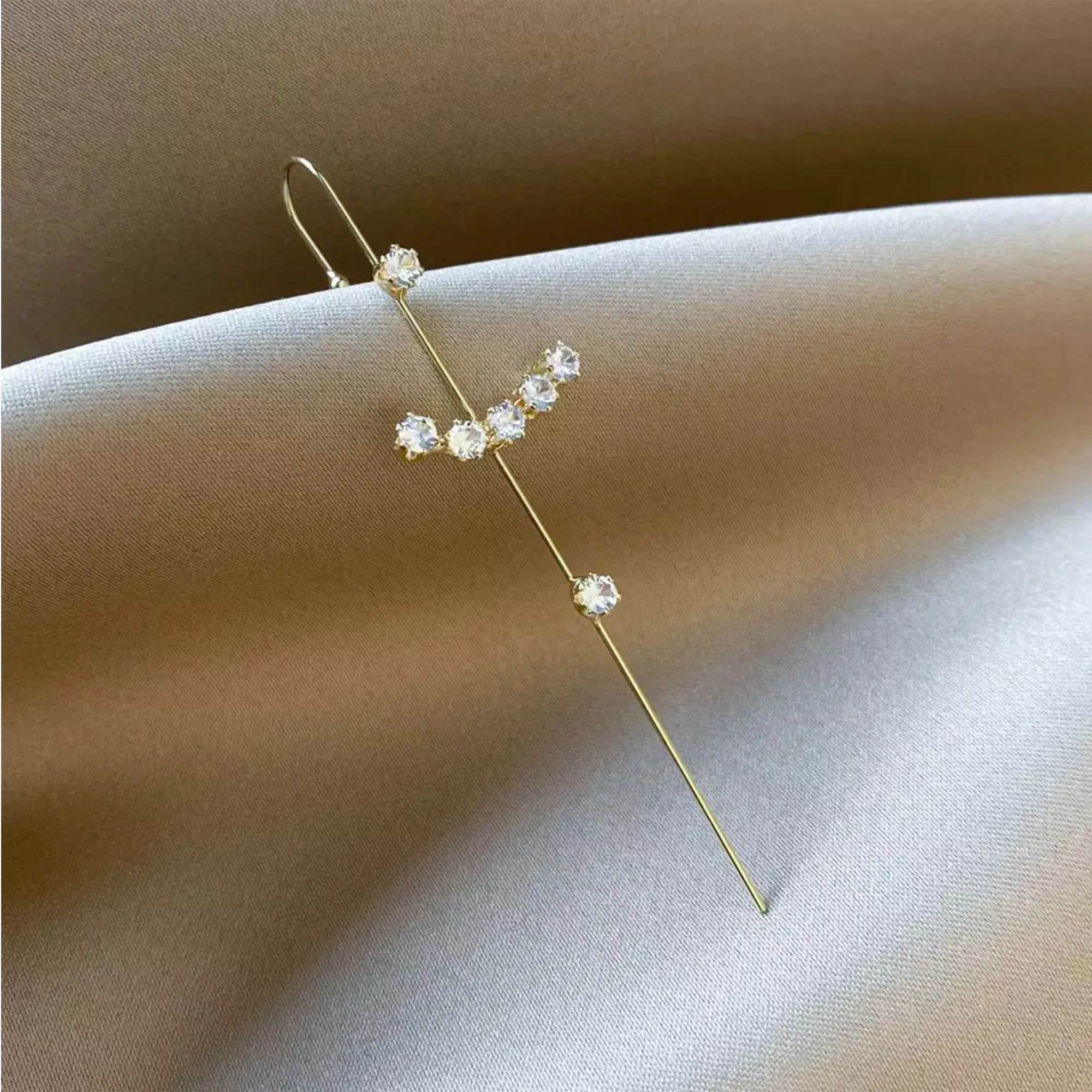 Pack Of 2 Gold Plated Zircon Studded Ear Cuff
