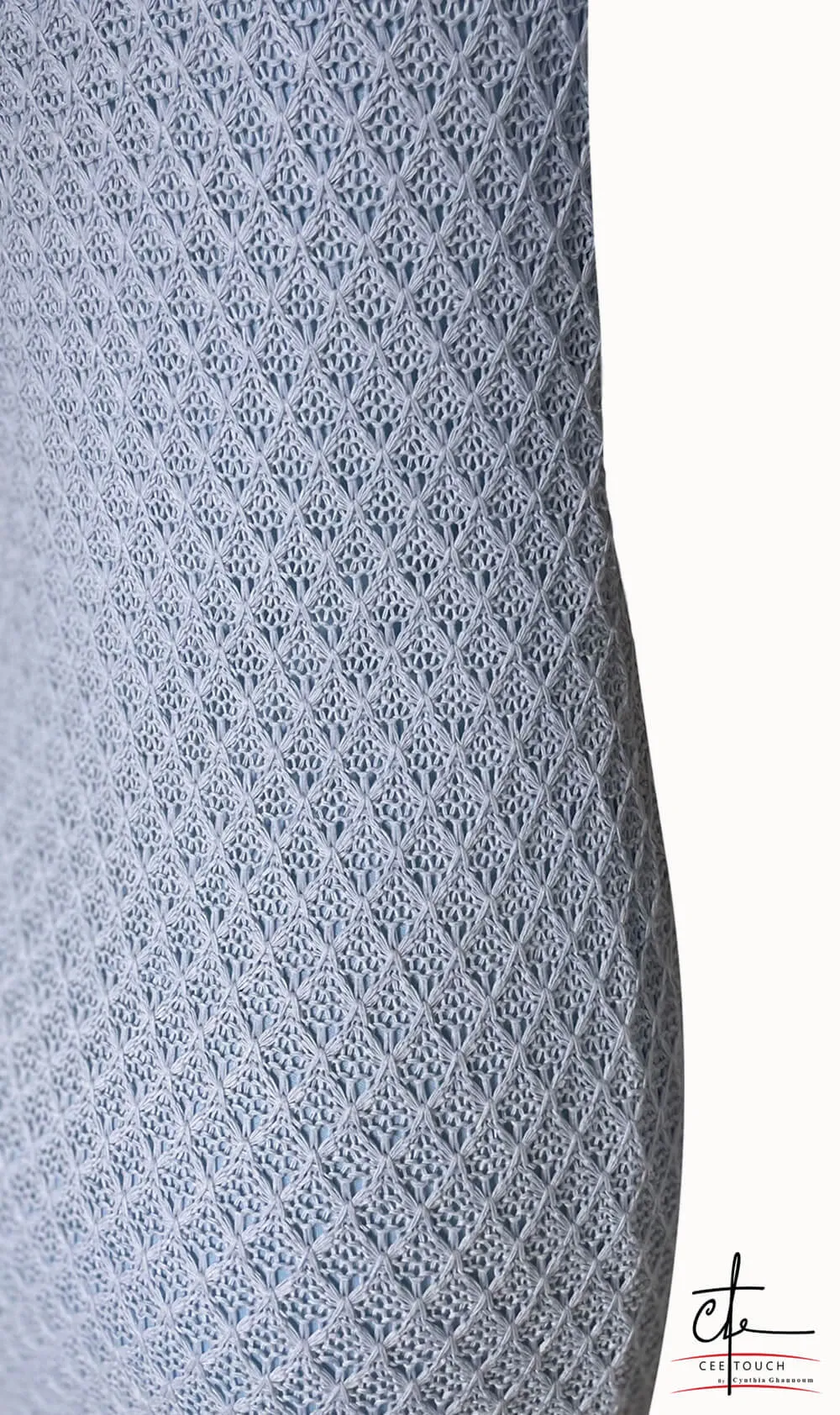 Pastel Blue Knitted Maxi Dress