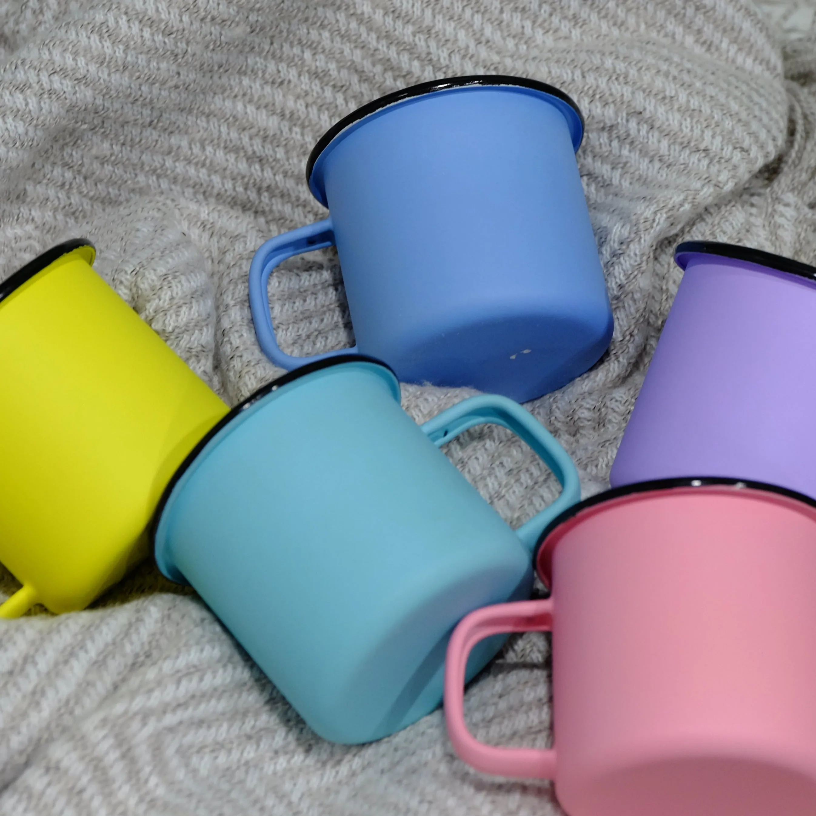 Pastel Matt Enamel Mug 360ml - Look on the fucking bright side