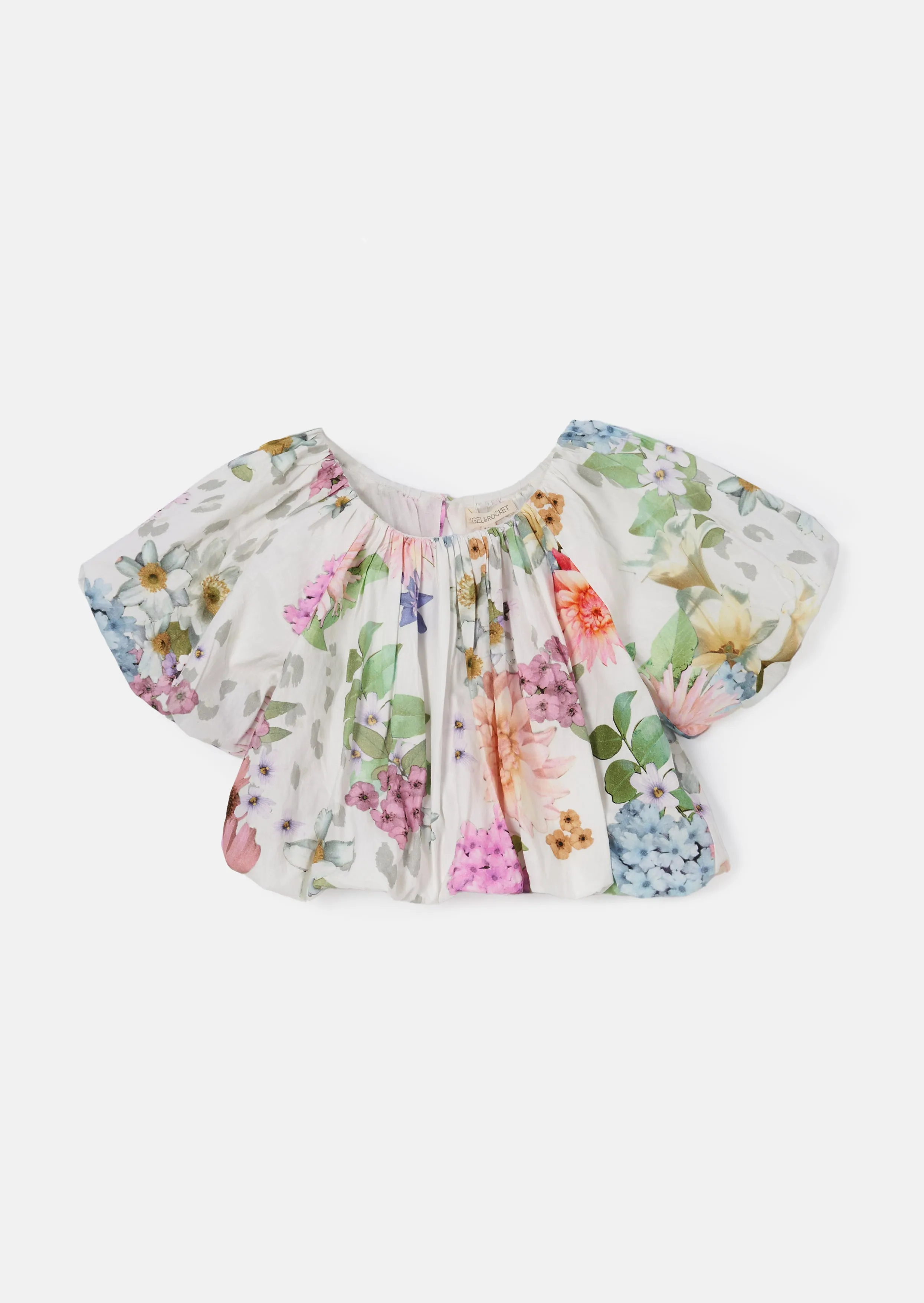 Perla Ivory Puff Sleeve Woven Top