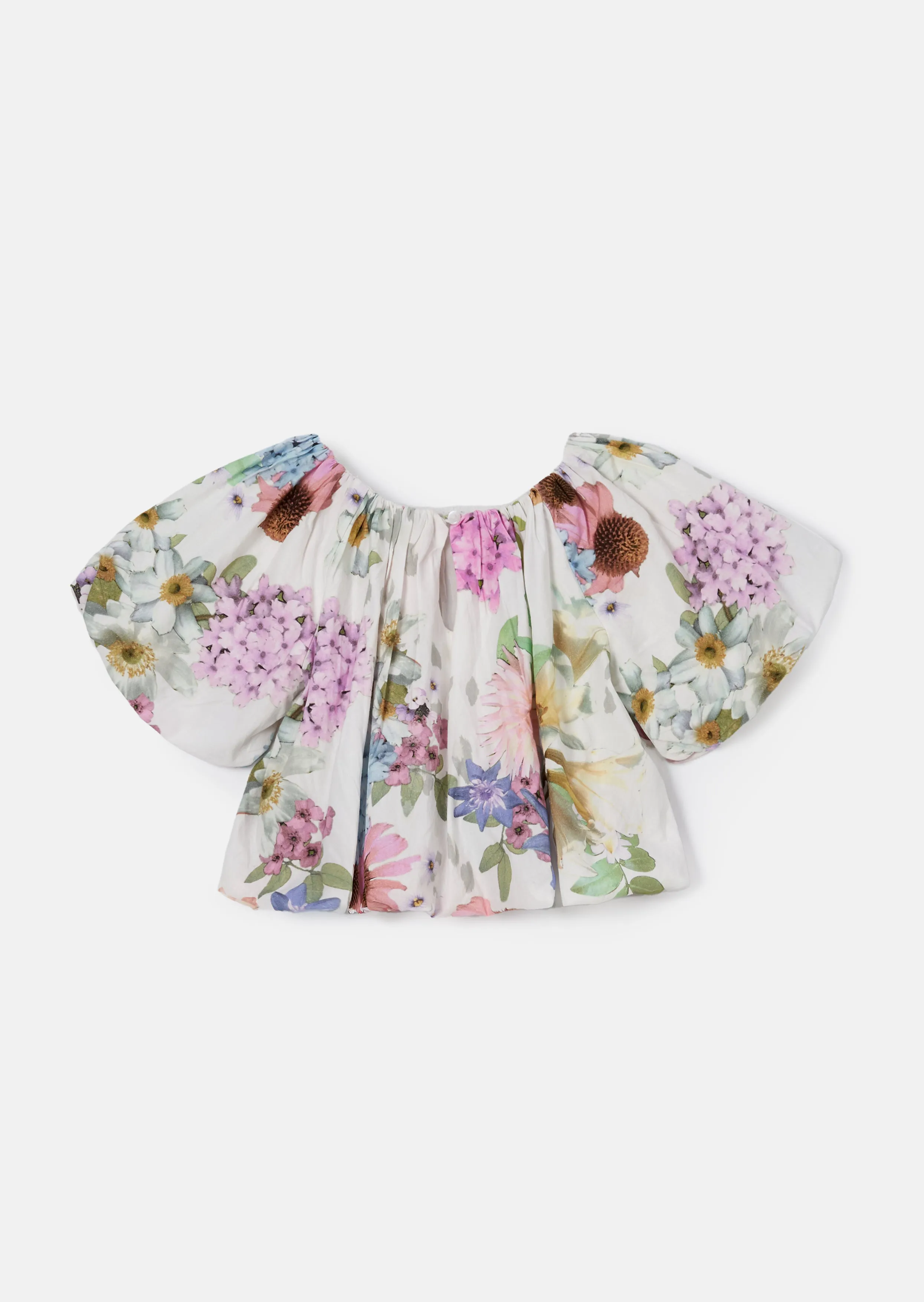 Perla Ivory Puff Sleeve Woven Top