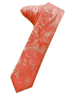 Persimmon Tapestry Skinny Necktie